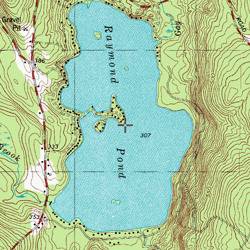 Topographic Map of Raymond Pond, ME