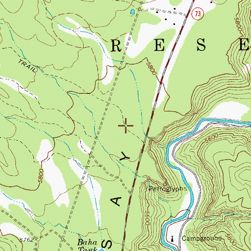 Topographic Map of Alchesay Flat, AZ