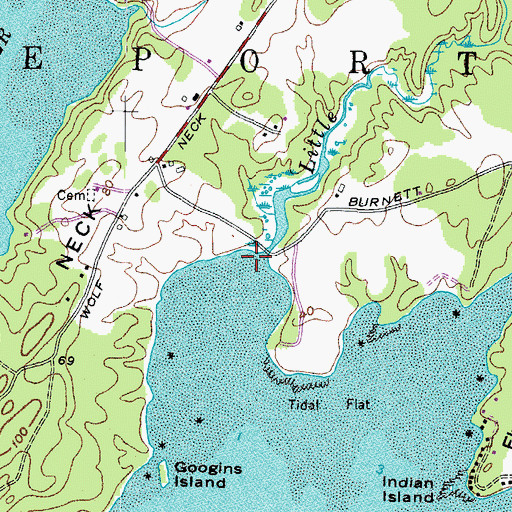 Topographic Map of Little River, ME