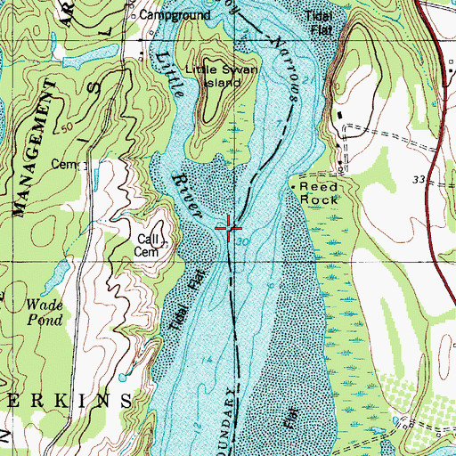 Topographic Map of Little River, ME