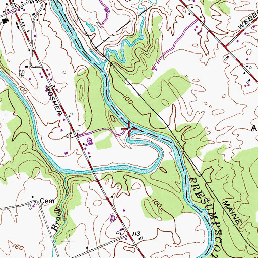 Topographic Map of Little River, ME