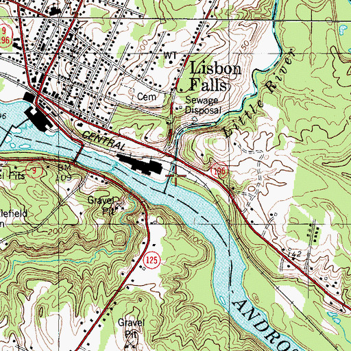 Topographic Map of Little River, ME