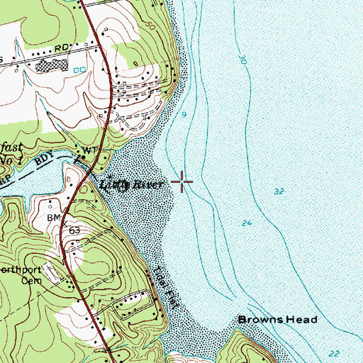 Topographic Map of Little River, ME