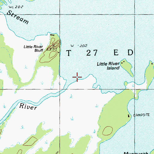 Topographic Map of Little River, ME