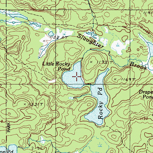 Topographic Map of Little Rocky Pond, ME