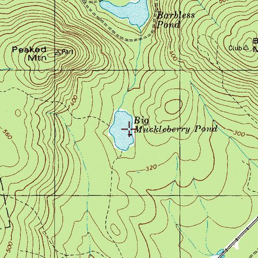 Topographic Map of Big Muckleberry Pond, ME