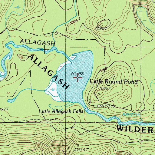 Topographic Map of Little Round Pond, ME