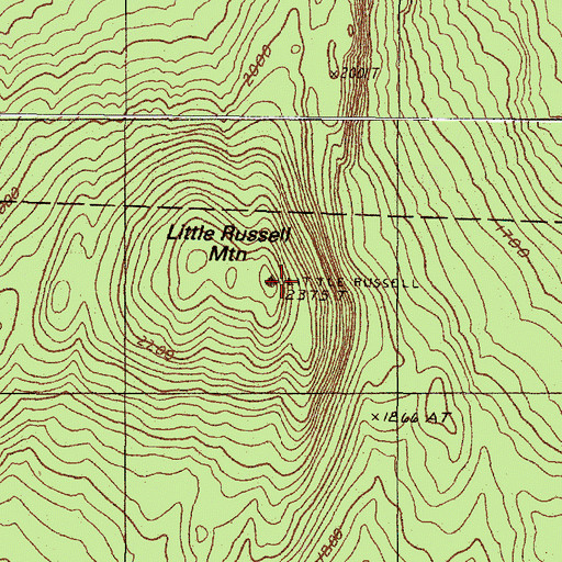 Topographic Map of Little Russell Mountain, ME