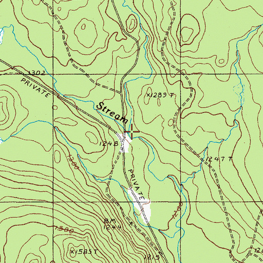 Topographic Map of Little Russell Stream, ME