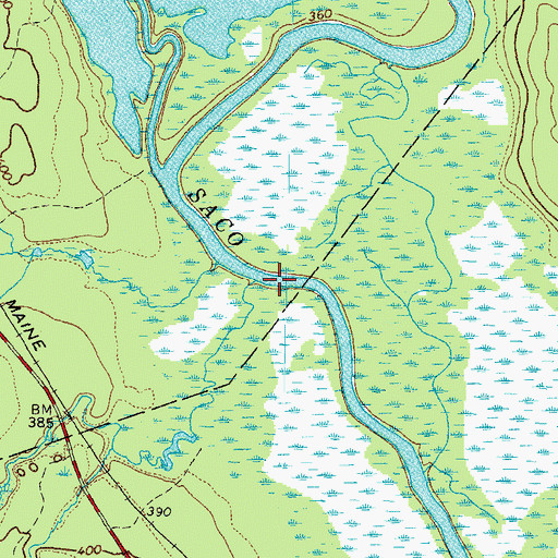 Topographic Map of Little Saco River, ME