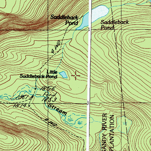 Topographic Map of Little Saddleback Pond, ME