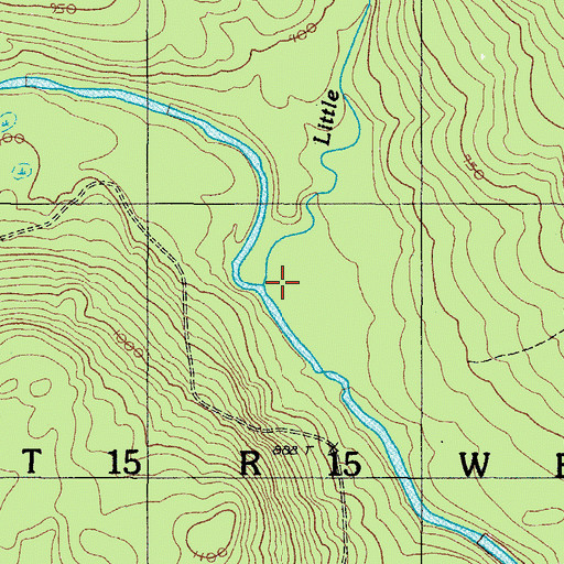 Topographic Map of Little Saint Roch River, ME