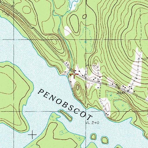 Topographic Map of Little Salmon Stream, ME