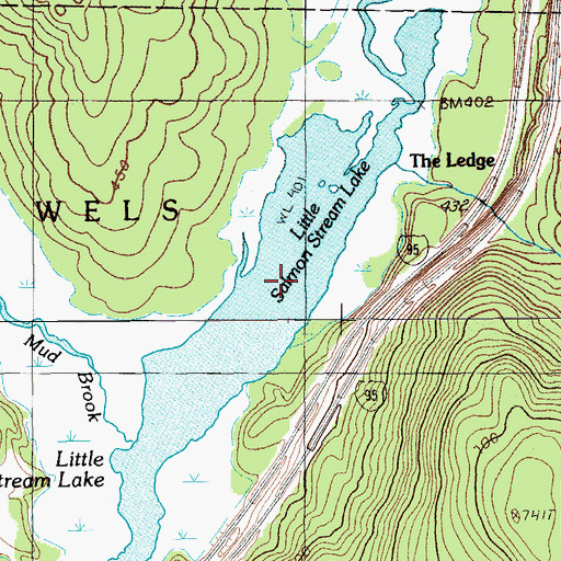 Topographic Map of Little Salmon Stream Lake, ME