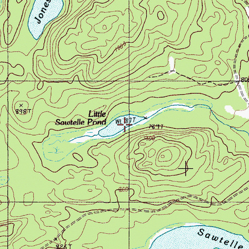 Topographic Map of Little Sawtelle Pond, ME