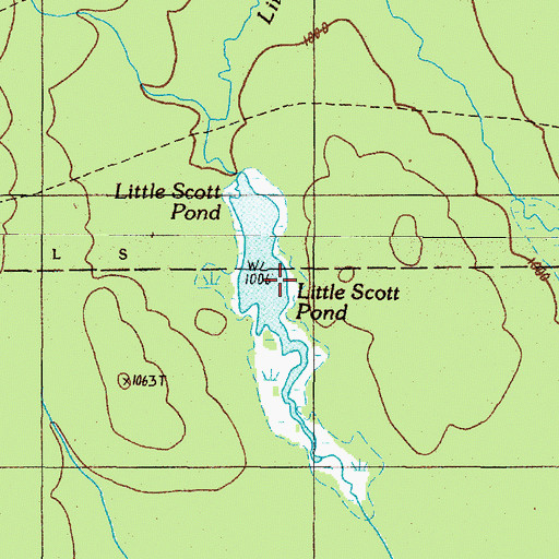 Topographic Map of Little Scott Pond, ME