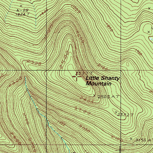 Topographic Map of Little Shanty Mountain, ME