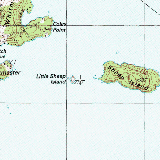 Topographic Map of Little Sheep Island, ME