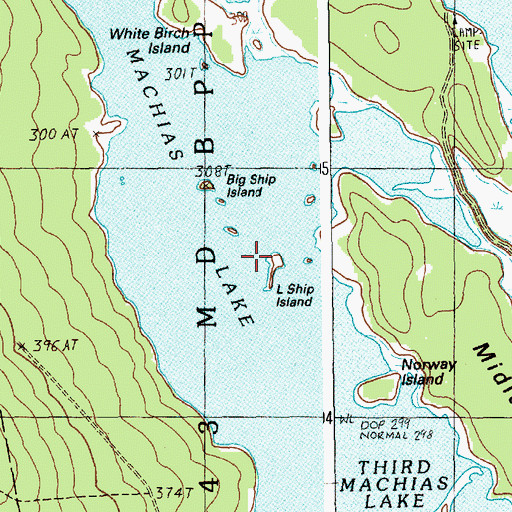 Topographic Map of Little Ship Island, ME