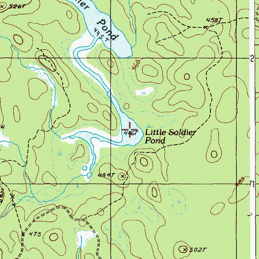 Topographic Map of Little Soldier Pond, ME