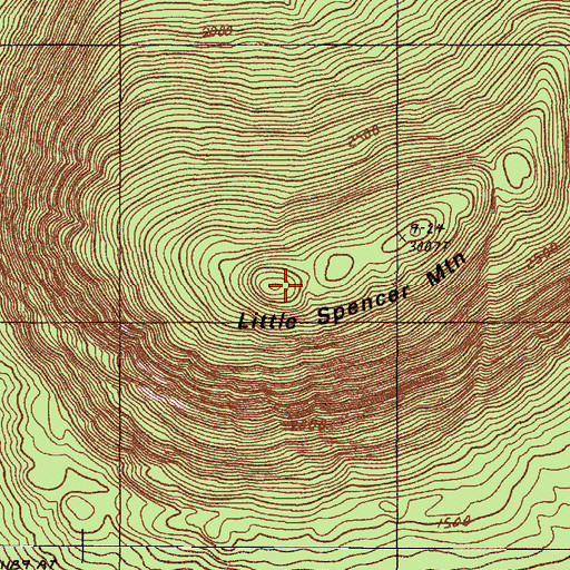Topographic Map of Little Spencer Mountain, ME