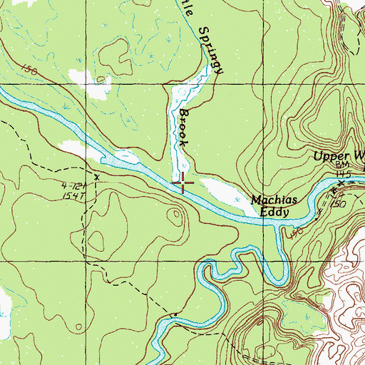 Topographic Map of Little Spring Brook, ME