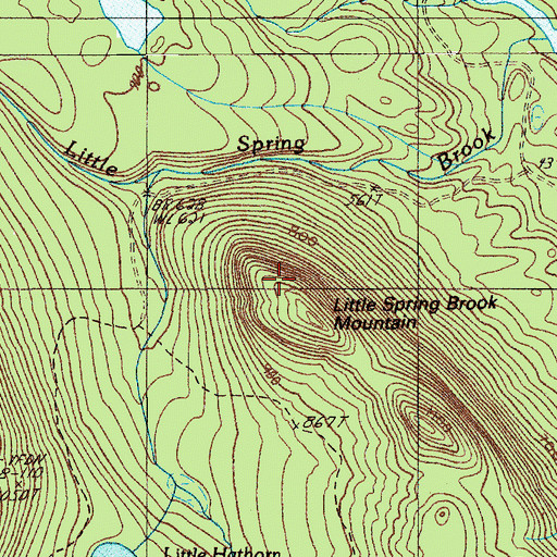 Topographic Map of Little Spring Brook Mountain, ME