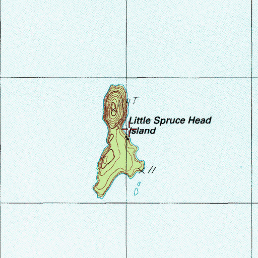 Topographic Map of Little Spruce Head Island, ME