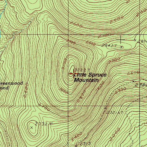 Topographic Map of Little Spruce Mountain, ME