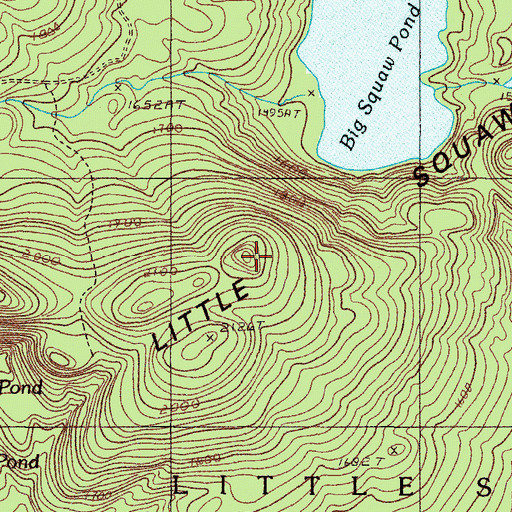 Topographic Map of Little Moose Mountain, ME