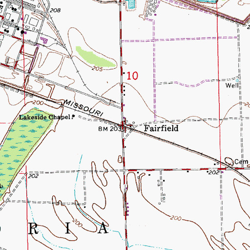 Topographic Map of Fairfield, AR