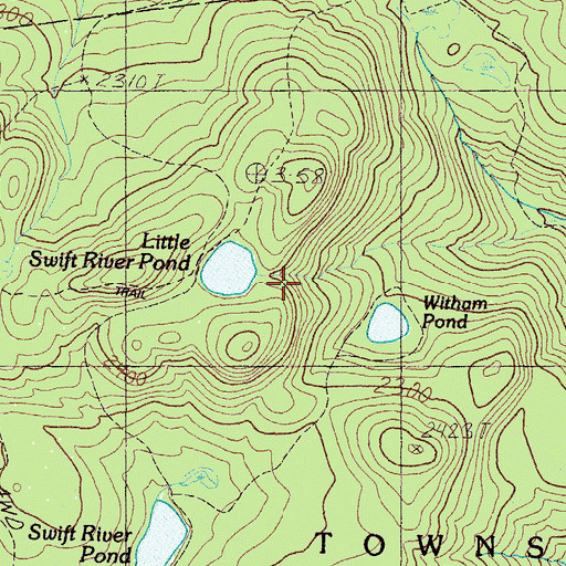 Topographic Map of Little Swift River Pond, ME