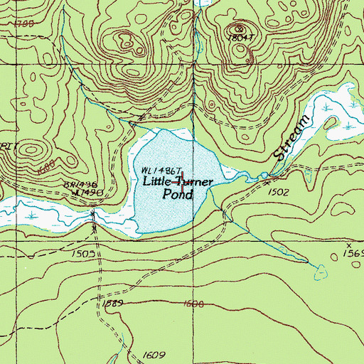 Topographic Map of Little Turner Pond, ME