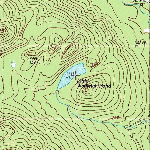 Topographic Map of Little Wadleigh Pond, ME
