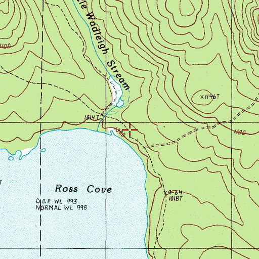 Topographic Map of Little Wadleigh Stream, ME