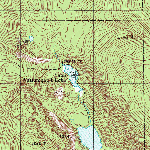 Topographic Map of Little Wassataquoik Lake, ME