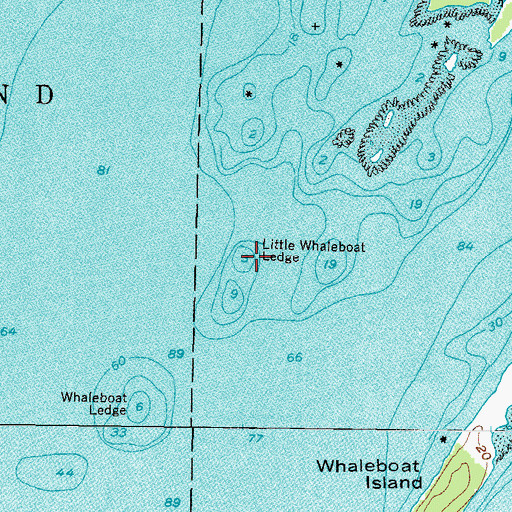 Topographic Map of Little Whaleboat Ledge, ME