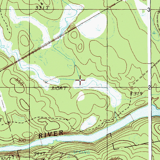 Topographic Map of Little Whitten Brook, ME