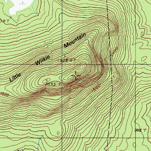 Topographic Map of Little Wilkie Mountain, ME