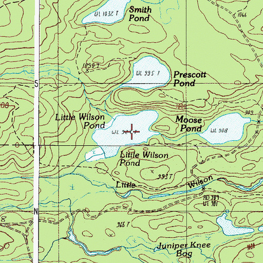 Topographic Map of Little Wilson Pond, ME