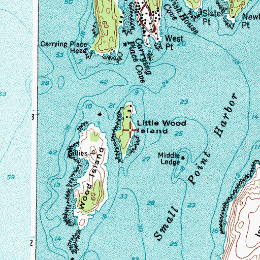 Topographic Map of Little Wood Island, ME