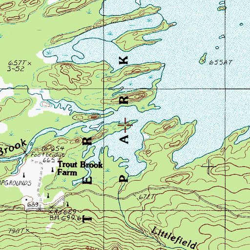Topographic Map of Littlefield Brook, ME