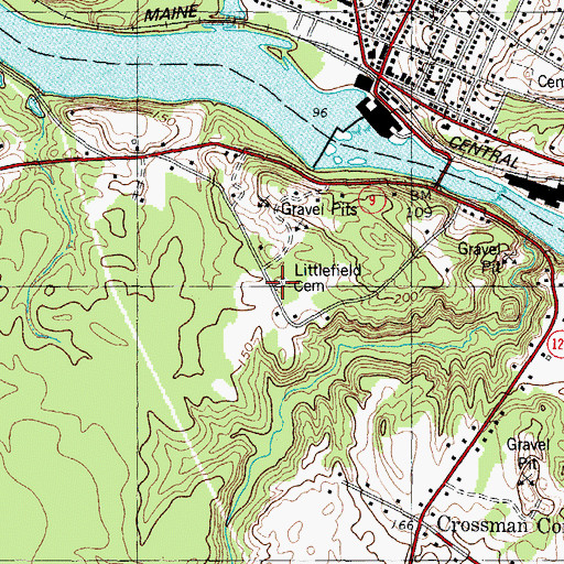 Topographic Map of Littlefield Cemetery, ME