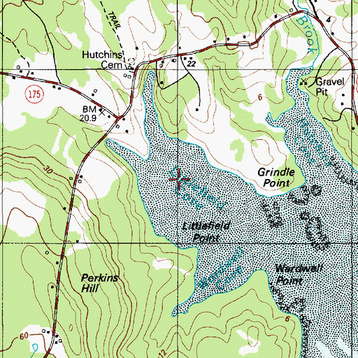 Topographic Map of Littlefield Cove, ME