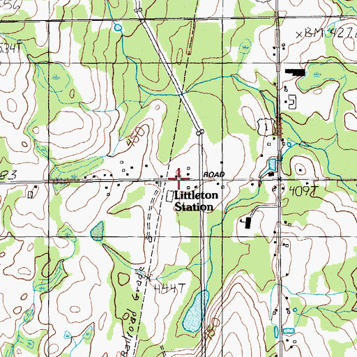 Topographic Map of Littleton Station, ME