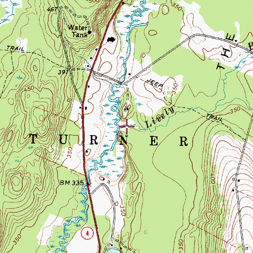 Topographic Map of Lively Brook, ME