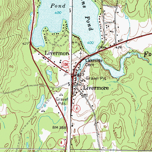 Topographic Map of Livermore, ME