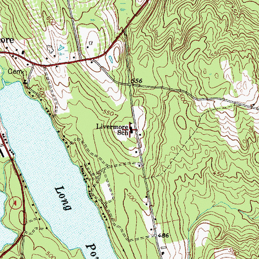 Topographic Map of Livermore Elementary School, ME