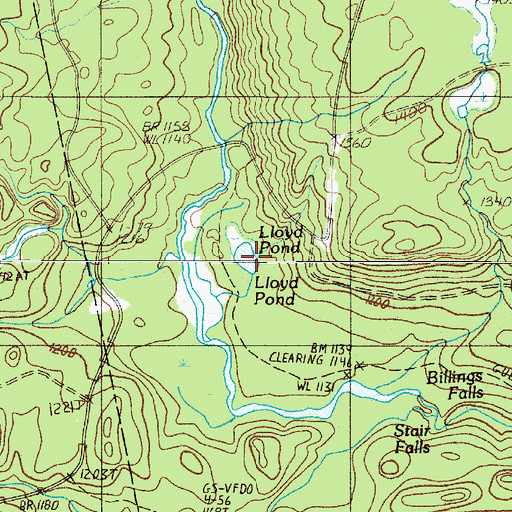 Topographic Map of Lloyd Pond, ME