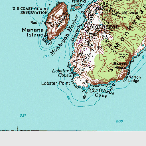 Topographic Map of Lobster Cove, ME